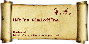 Héra Almiréna névjegykártya